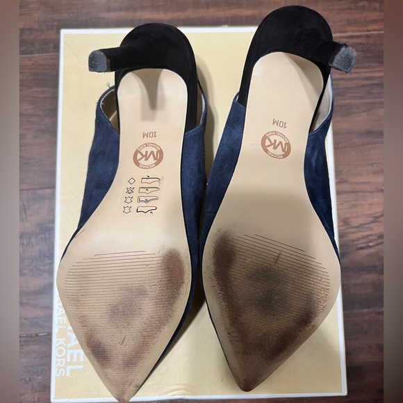 Michael Kors Navy Blue Suede Heels - Picture 4 of 4